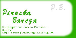 piroska barcza business card